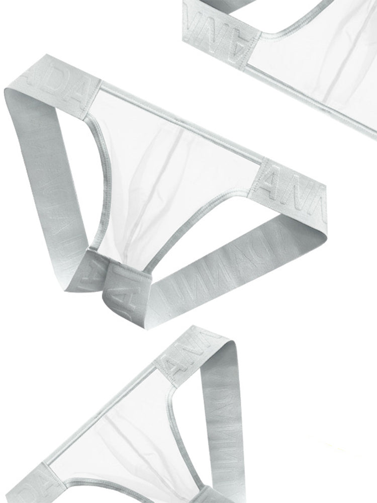 2 Pack Men's Sheer Elegance Comfy Waistband Stretch Fit Jockstrap