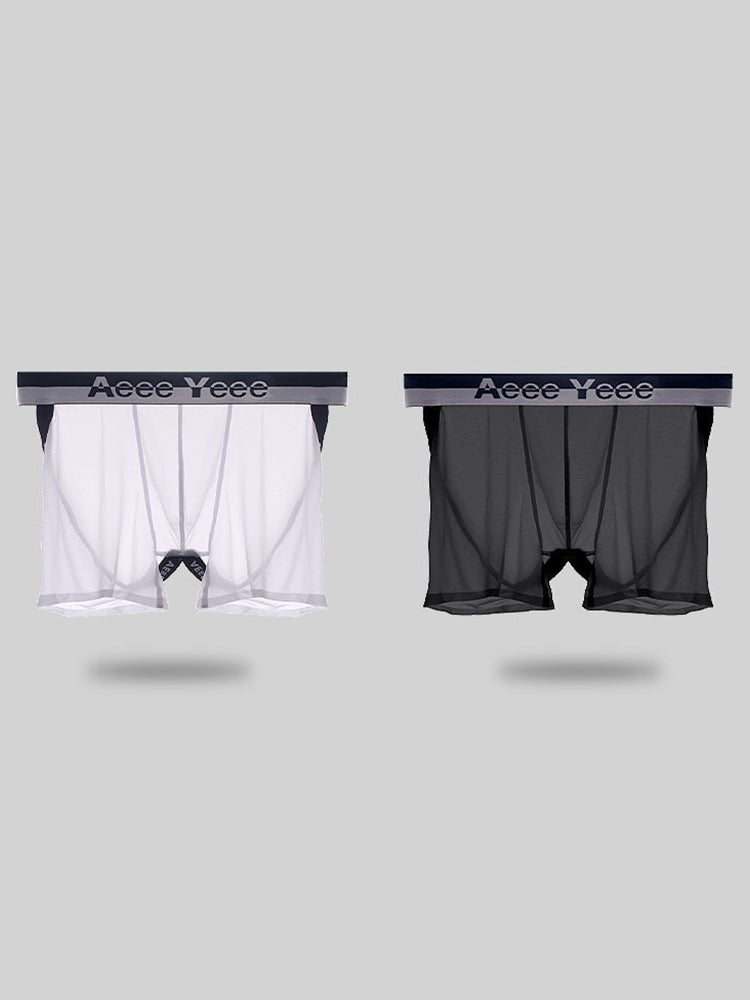Men's Ice Silk Hip Hollow Mesh Boxer Briefs