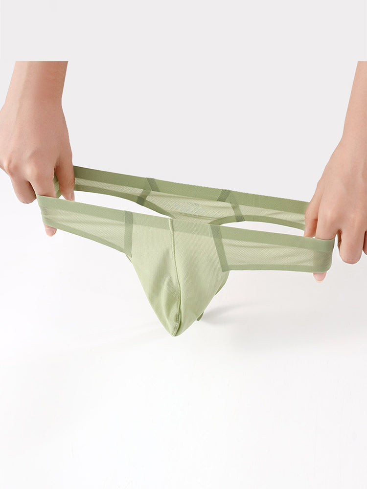 3 Pack Men's Solid Color Seamless Comfort Quick-Dry Breathable Thongs