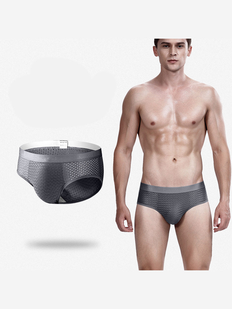 4 Pack Breathable Ice Silk Antibacterial Men's Briefs