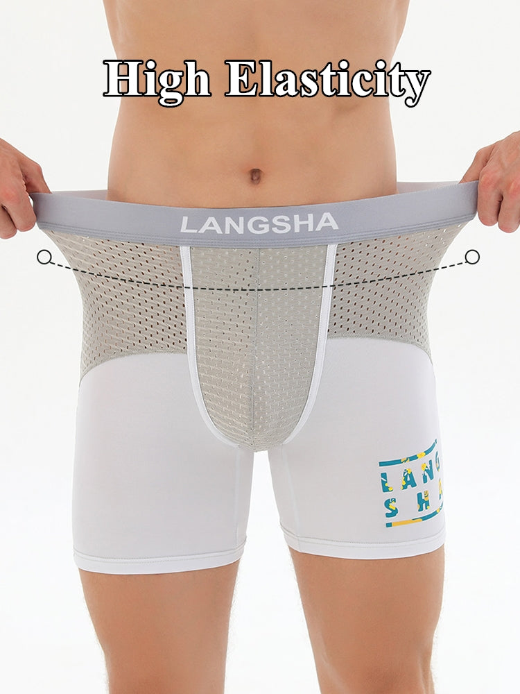 Men's Anti-Chafing Sports Boxer Briefs with Spacious Pouch