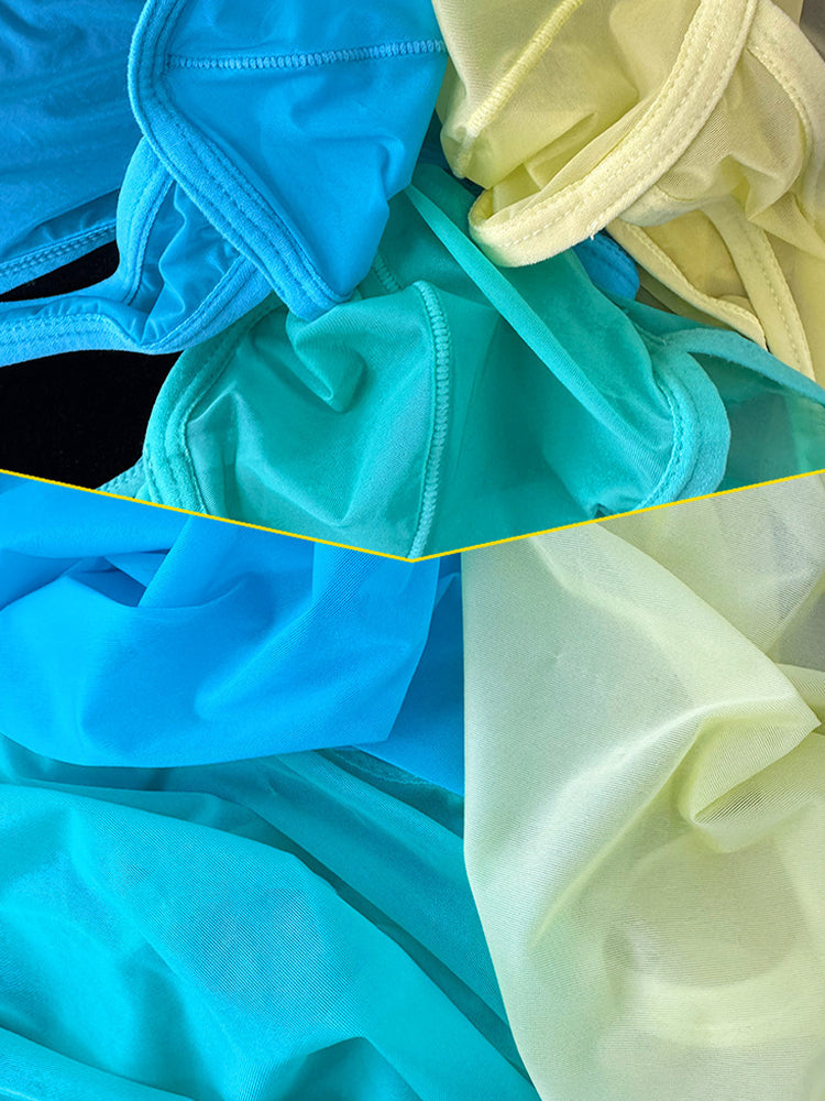 2 Pack Men's Ice Silk Breathable Sexy Low-Rise Anti-Odor Briefs