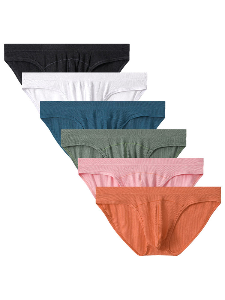 3 Pack Men's Sexy Threaded U-Shaped Briefs