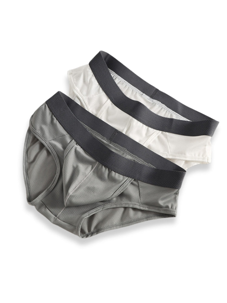3 Pack Men's Low-Rise Mesh Briefs with Breathable Support & Convenience Fly