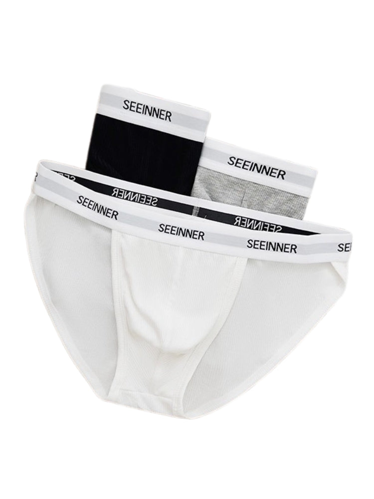 3 Pack Men's Sporty Cut Comfy Waistband Moisture-Wicking Briefs