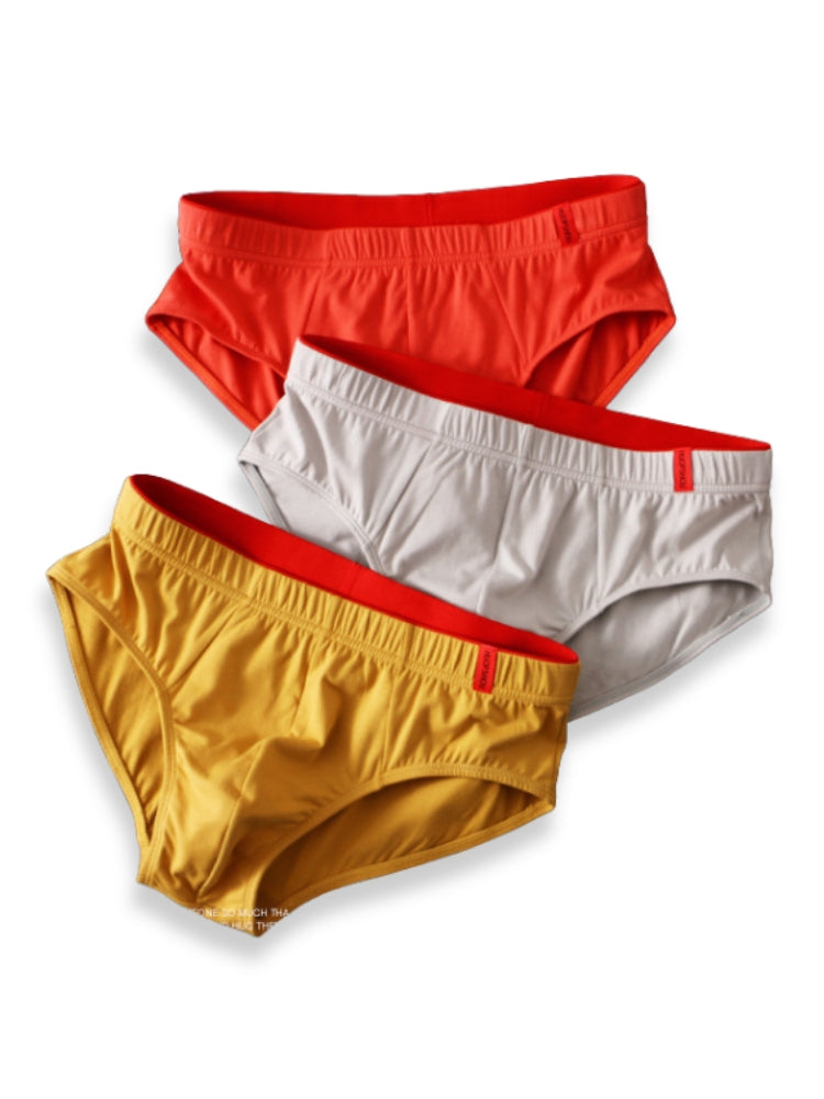 4 Pack Men's Solid Color Cotton Low-Rise Seamless Comfort Briefs