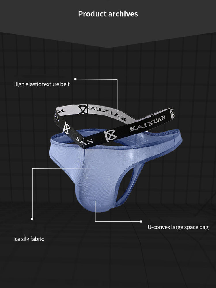 3 Pack Men's Sexy Ice Silk Mesh Breathable Erotic Thong & Strings