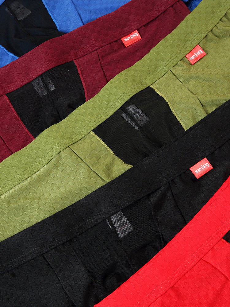 Men's Low-Rise Mesh Trunks – Breathable Nylon with 3D Pouch Support