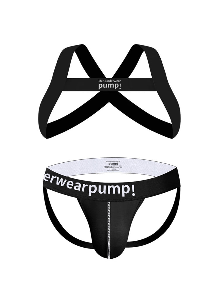 Men's Sporty Cut Anti-Chafing Stretch Fit Shoulder Strap & Underwear