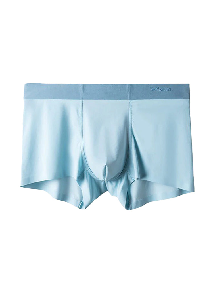 3 Pack Men's Ultra-thin Ice Silk Seamless Solid Trunks