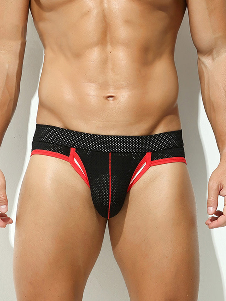 2 Pack Men's Breathable Side-Open Thin and Lightweight Supportive Fit Briefs