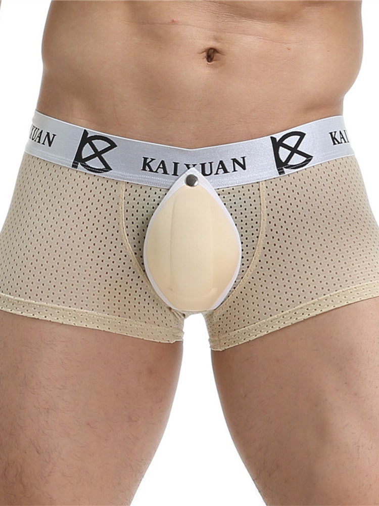 2-pack Men's Sexy Detachable Curled Cup Snap Hip Boxer Briefs