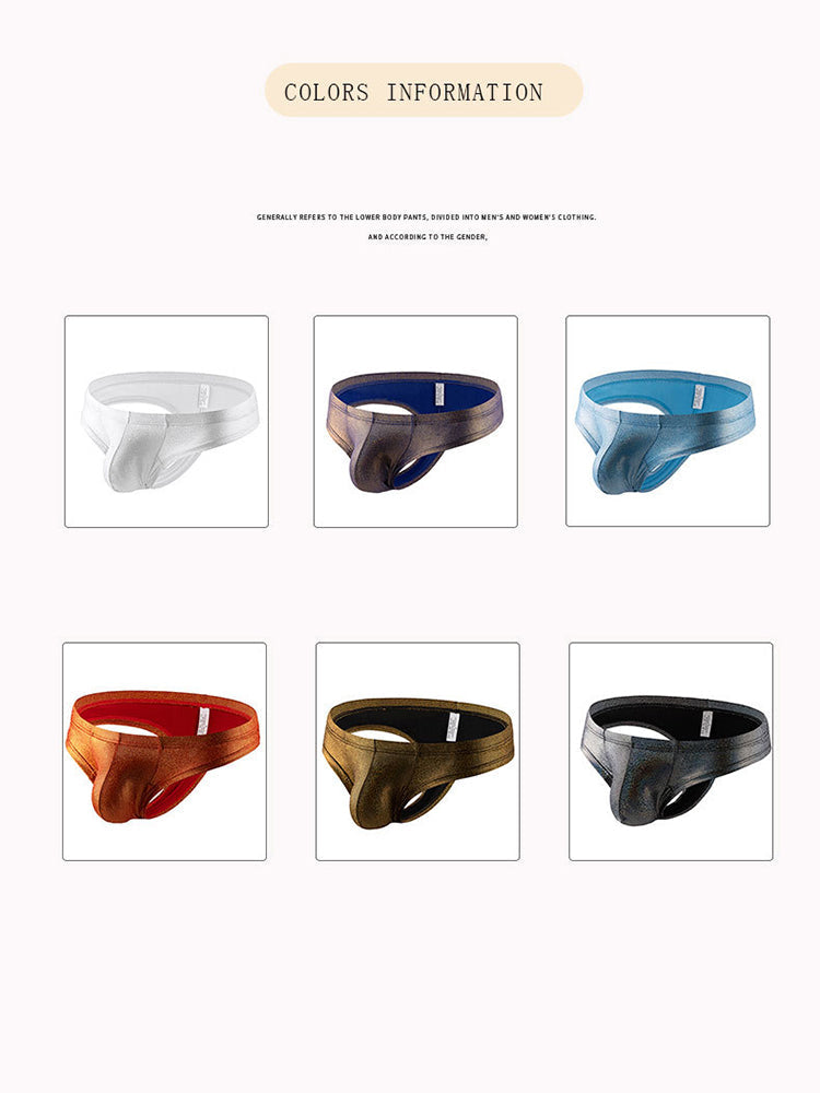 3 Pack Men's Sparkle Thongs in Solid Colors