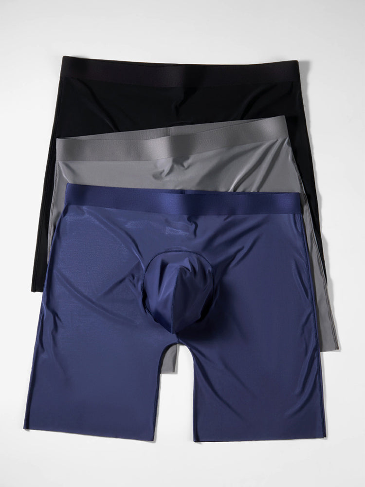2 Pack Men's Ice Silk Anti-Chafing Quick-Dry Seamless Midway Briefs
