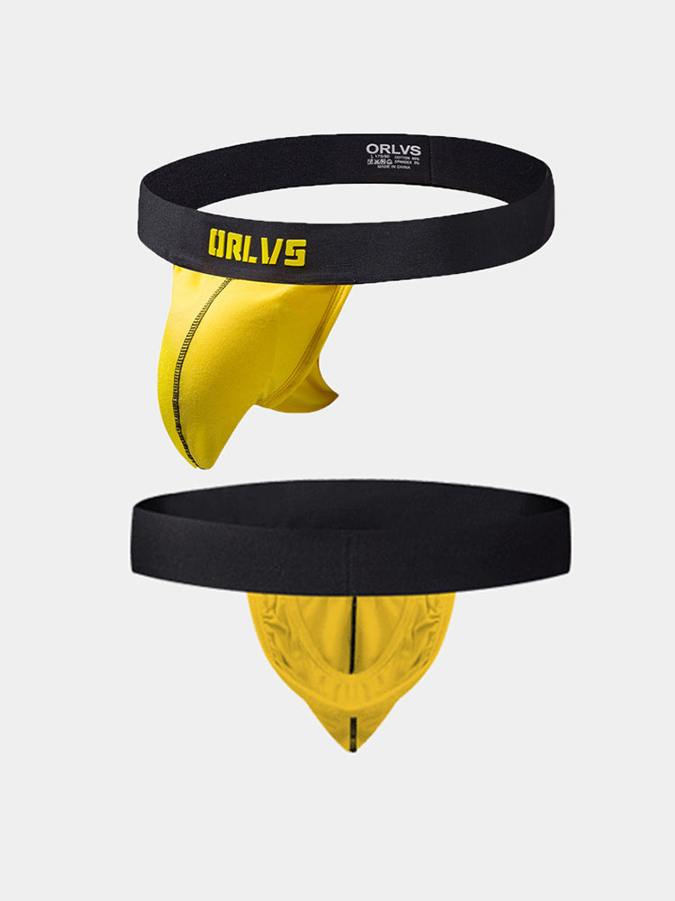 3 Pack Low-Cut Cotton Men's Thong with Enhanced Pouch