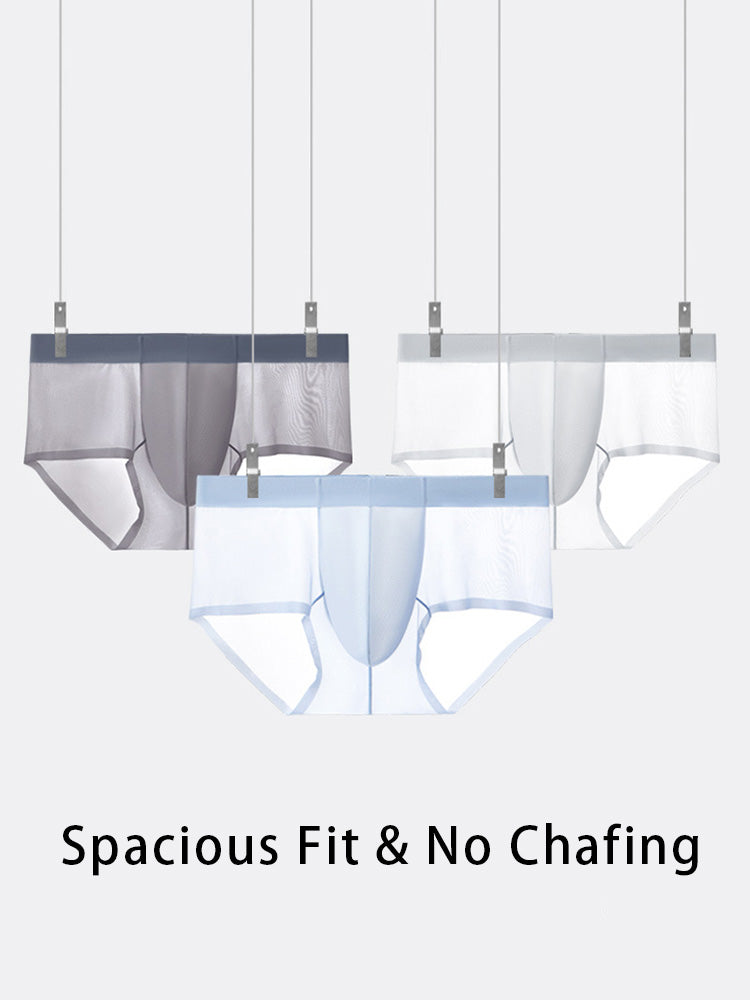 2 Pack Men's Ultra-Thin Breathable Antibacterial Crotch Briefs