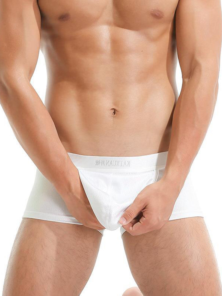 Men's Metallic Glossy Big Pouch Boxer with Fly