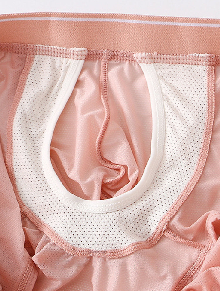 2 Pack Men's Breathable Mesh Trunks with Fly