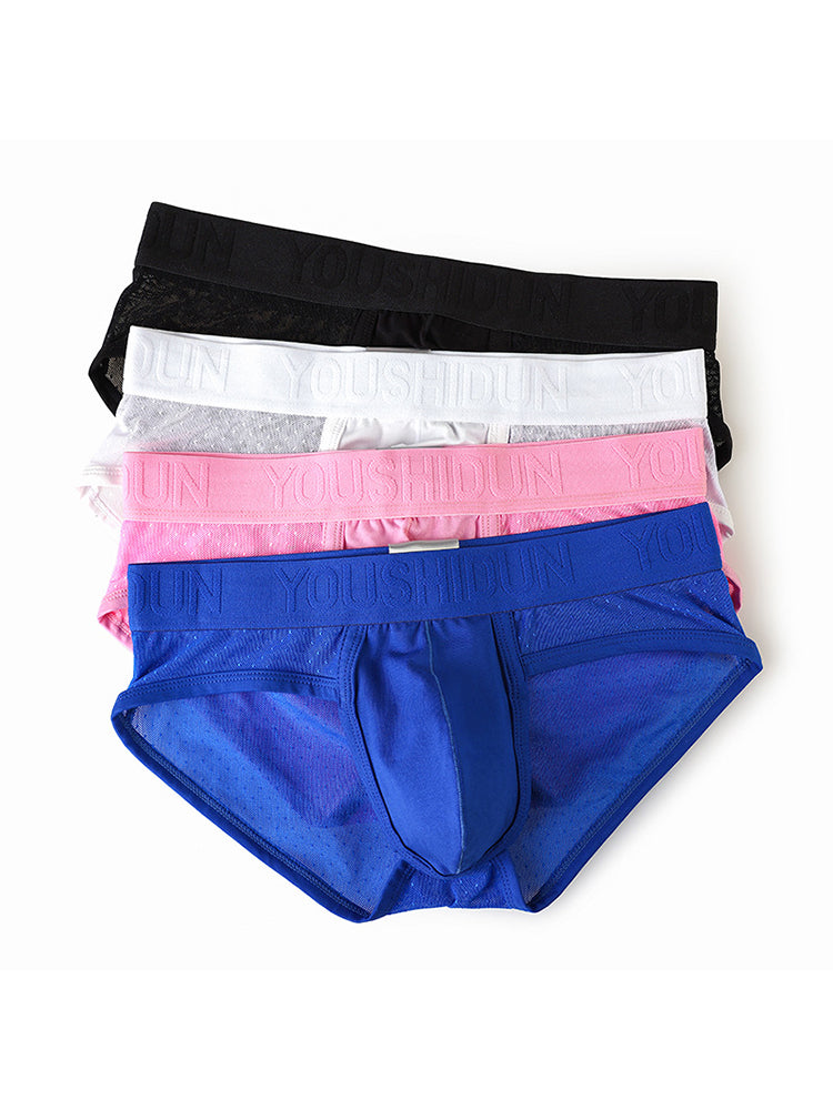 2 Pack Men's Low Rise Mesh Large Pouch U-convex Breathable Comfortable Briefs
