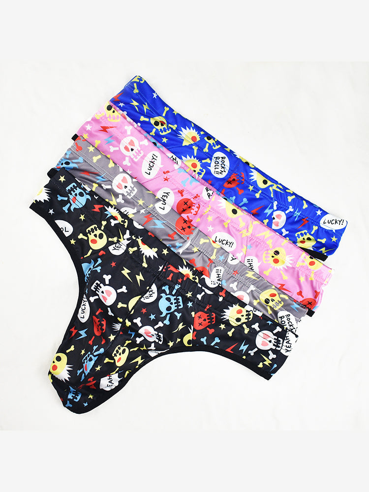 3 Pack Men's Skull Print Thong - Edgy & Sexy