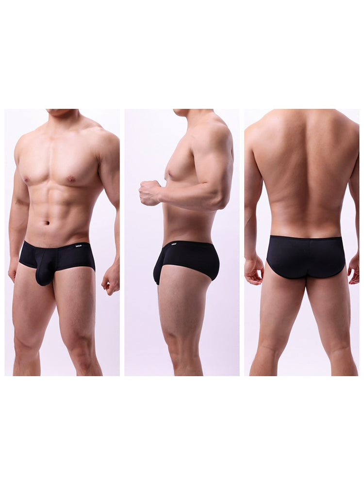 2 Pack Men's Low-Rise Contoured Pouch Stretch Fit Sporty Cut Trunks