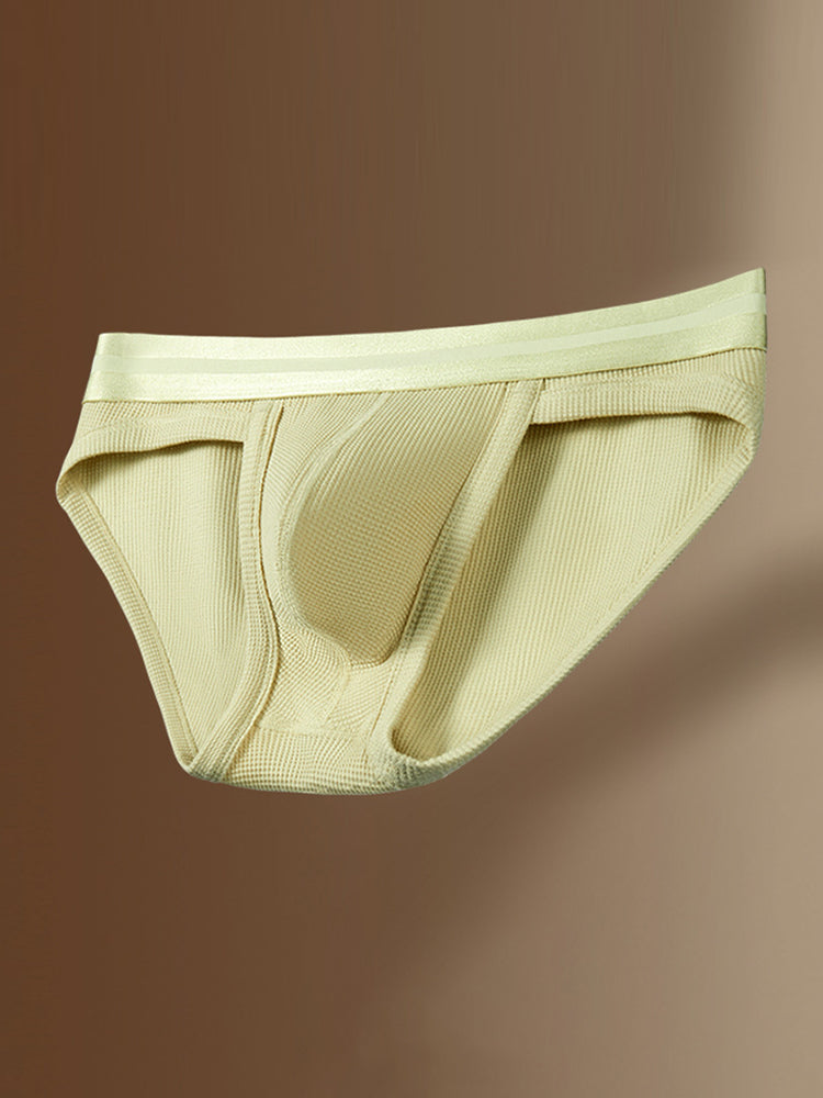 2 Pack Men's Waffle-Knit Cotton Separable Scrotum Support Briefs