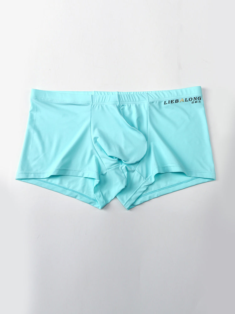 3 Pack Men's Breathable Ice Silk Double-Layered Big Pouch Sexy Boxer Briefs