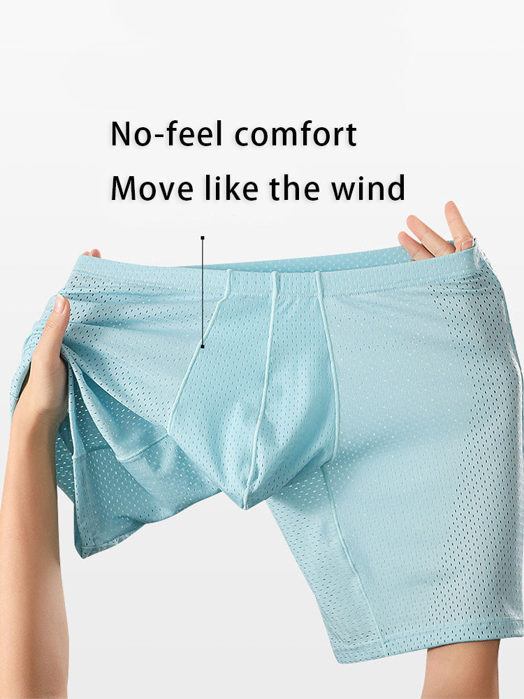 2 Pack Men's Mesh Transparent Sports Fitness Loose Boxer Briefs