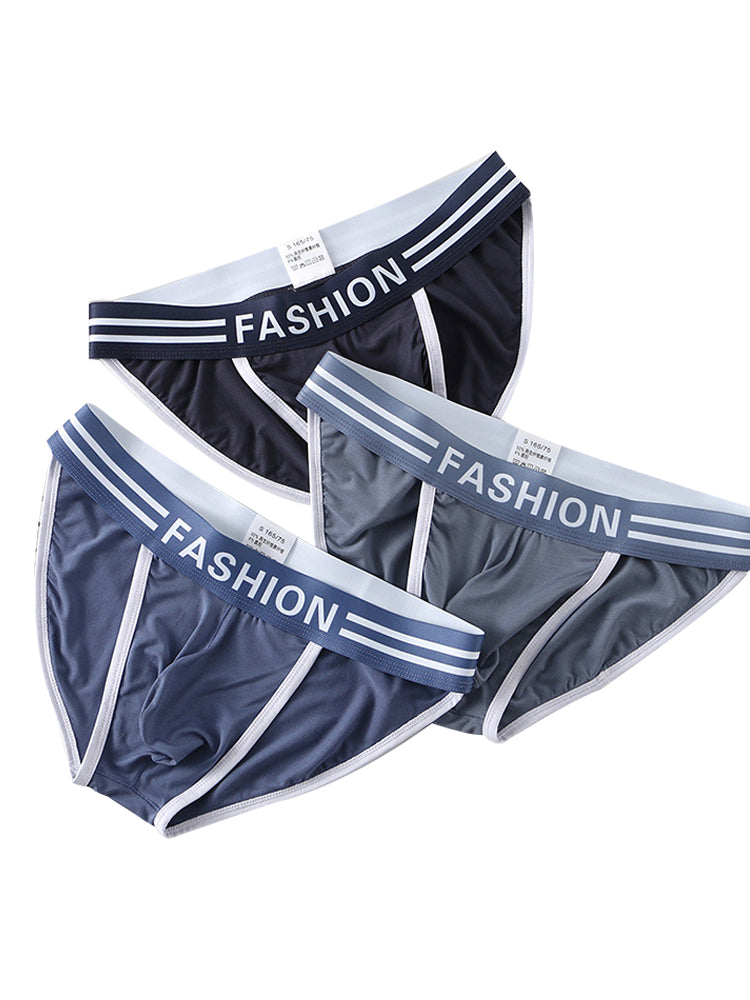 3 Pack Men's High-Cut Sexy Comfortable U-Convex Breathable Briefs