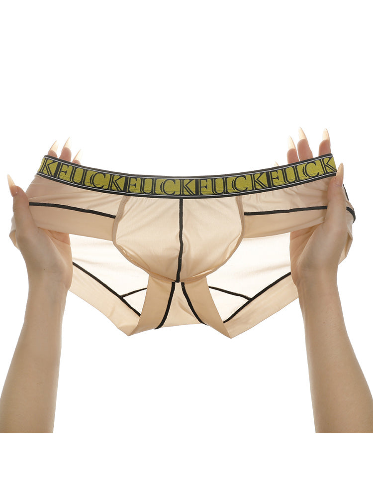 2 Pack Men's Ice-Silk Stretch Sports Briefs with 3D Pouch