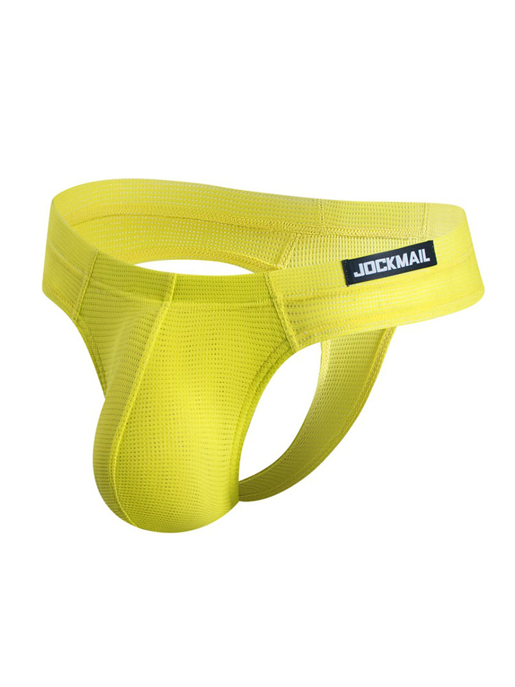 Men's Simple Breathable Mesh Pouch Thong & Strings