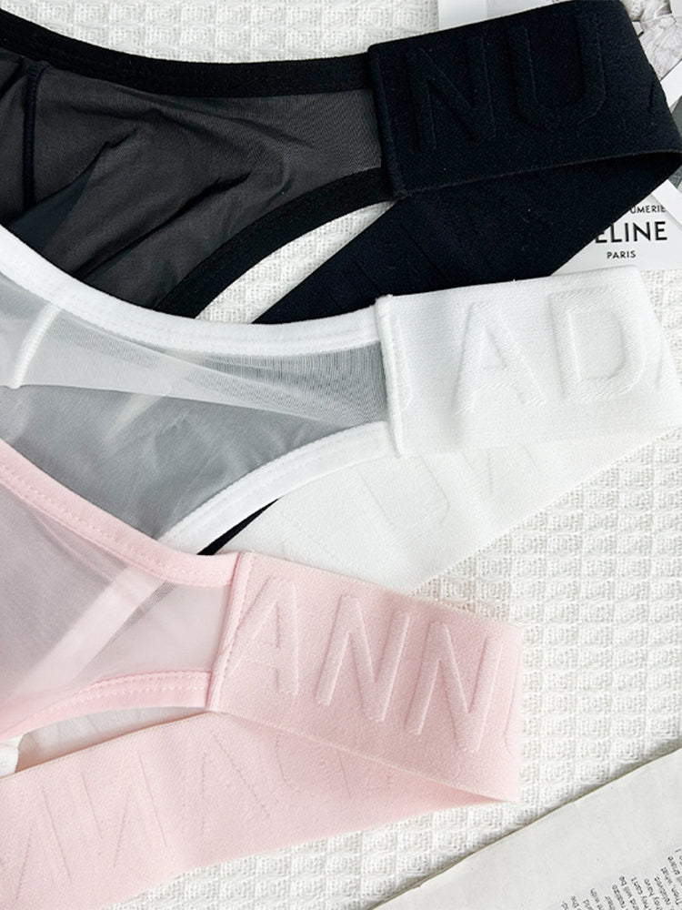 2 Pack Men's Sheer No-Waistband Jockstrap with Textured Pattern