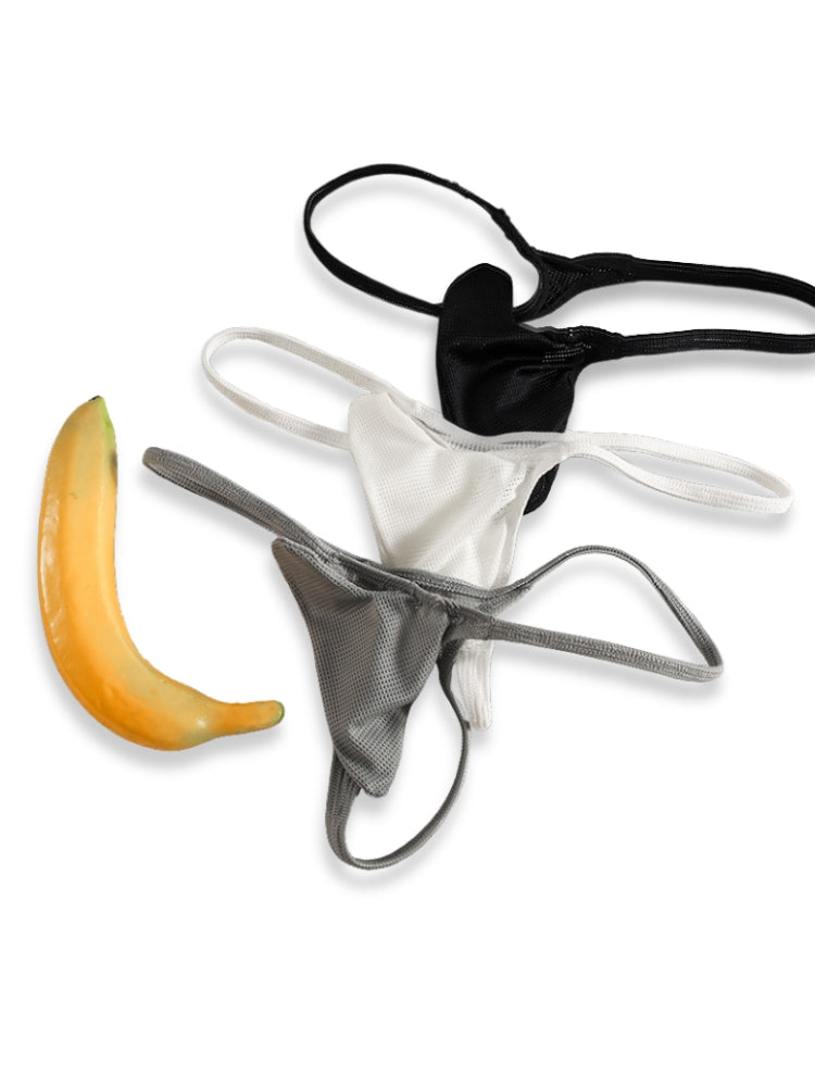 3 Pack Men's Breathable Mesh Sexy Ice Silk Strings