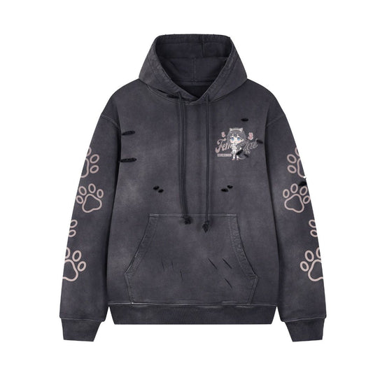 Femzai® Premium Cotton Galaxy Ripped Hoodie