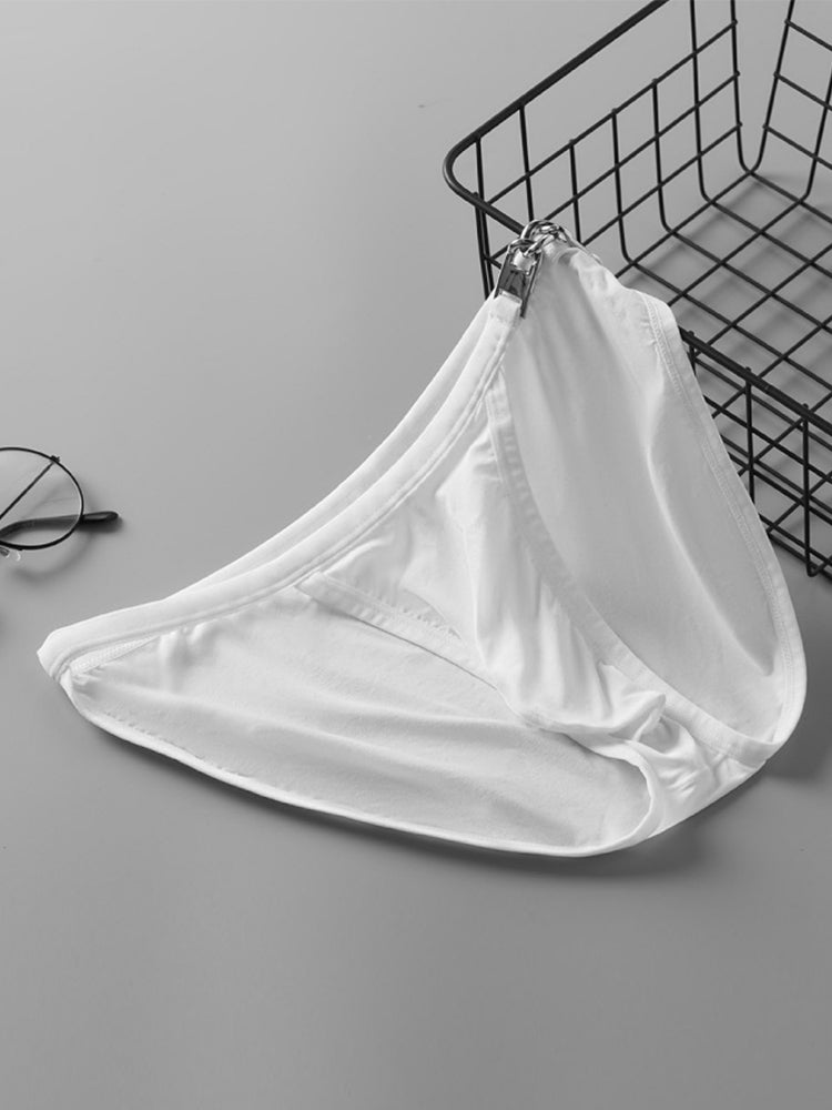 2 Pack Men's U-Shaped Pouch Low-Rise Metal-Clasp Thin Briefs