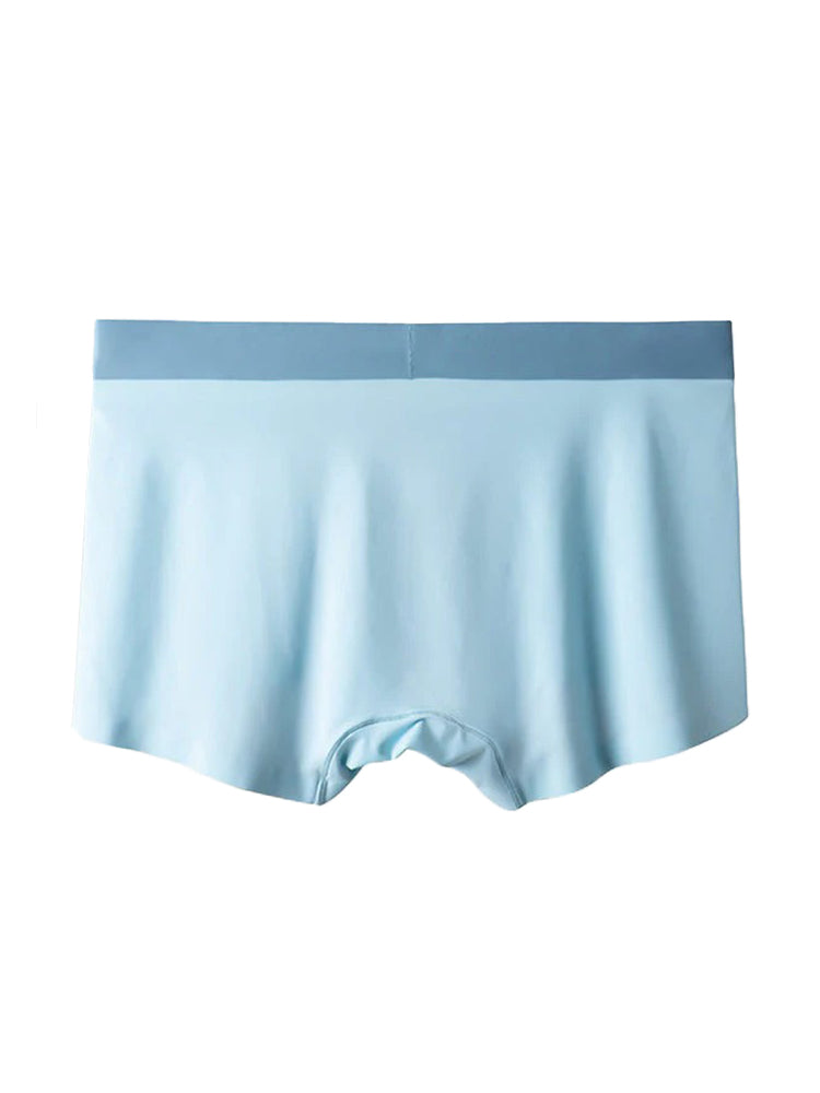 3 Pack Men's Ultra-thin Ice Silk Seamless Solid Trunks