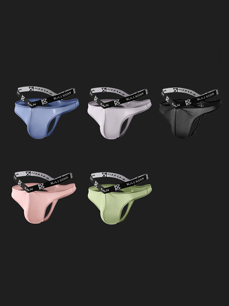 3 Pack Men's Sexy Ice Silk Mesh Breathable Erotic Thong & Strings