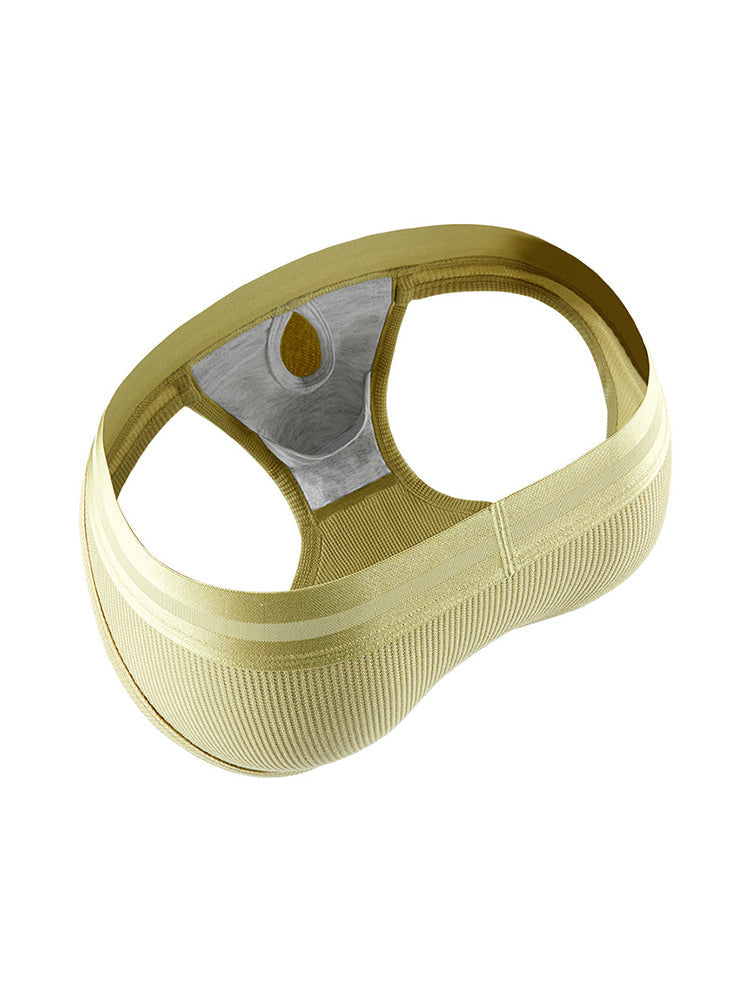 2 Pack Men's Waffle-Knit Cotton Separable Scrotum Support Briefs