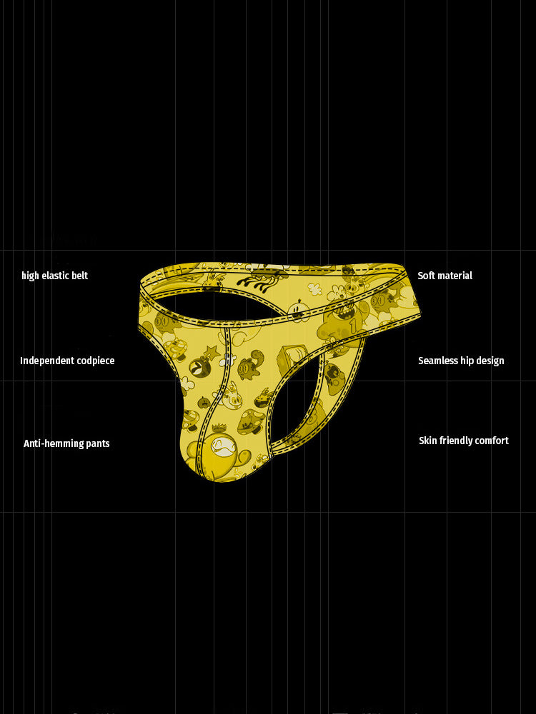 2 Pack Men's Low-Rise Sexy Print Thong