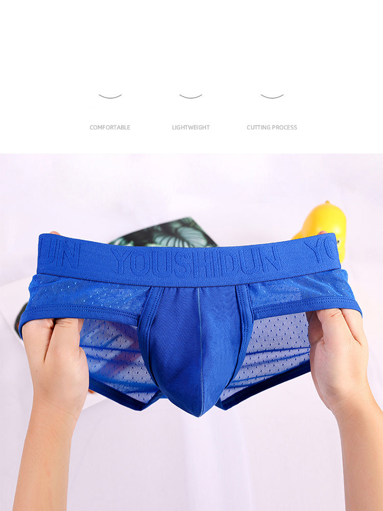 2 Pack Men's Low Rise Mesh Large Pouch U-convex Breathable Comfortable Briefs