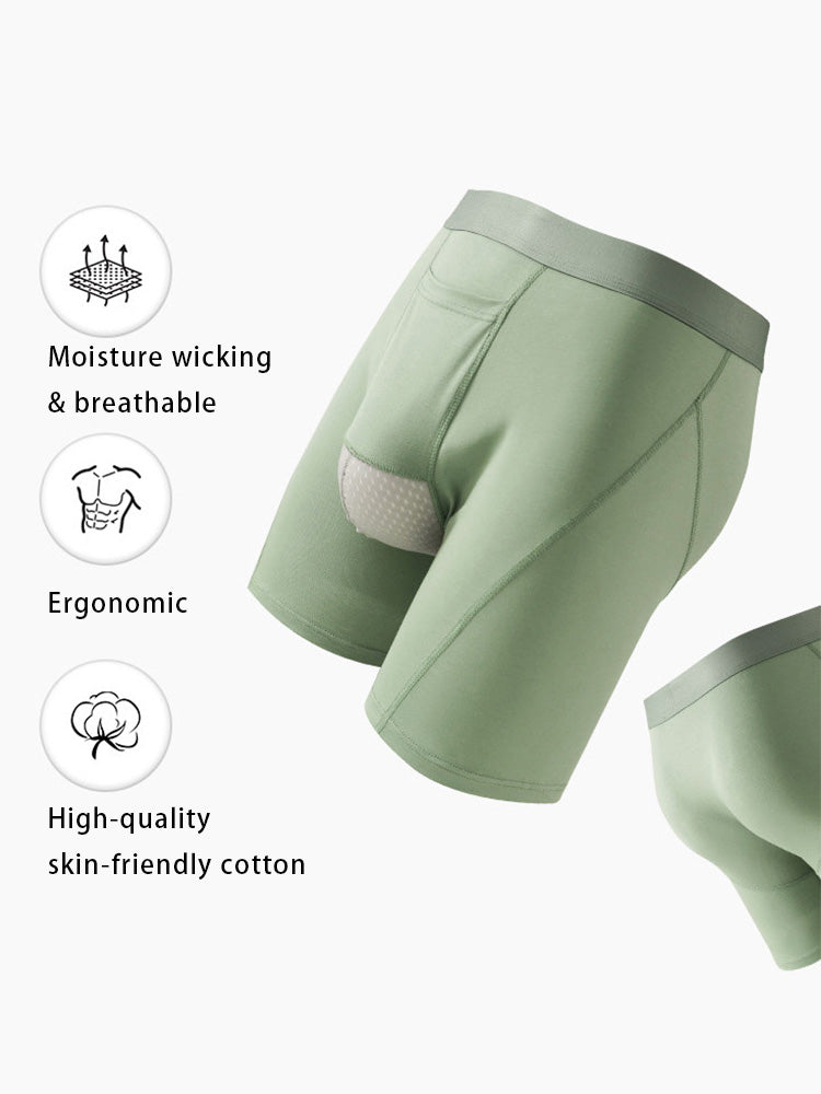 2 Pack Men's Gun Bullet Separation Casual Sports Breathable Cotton Mid-Rise Midway Briefs