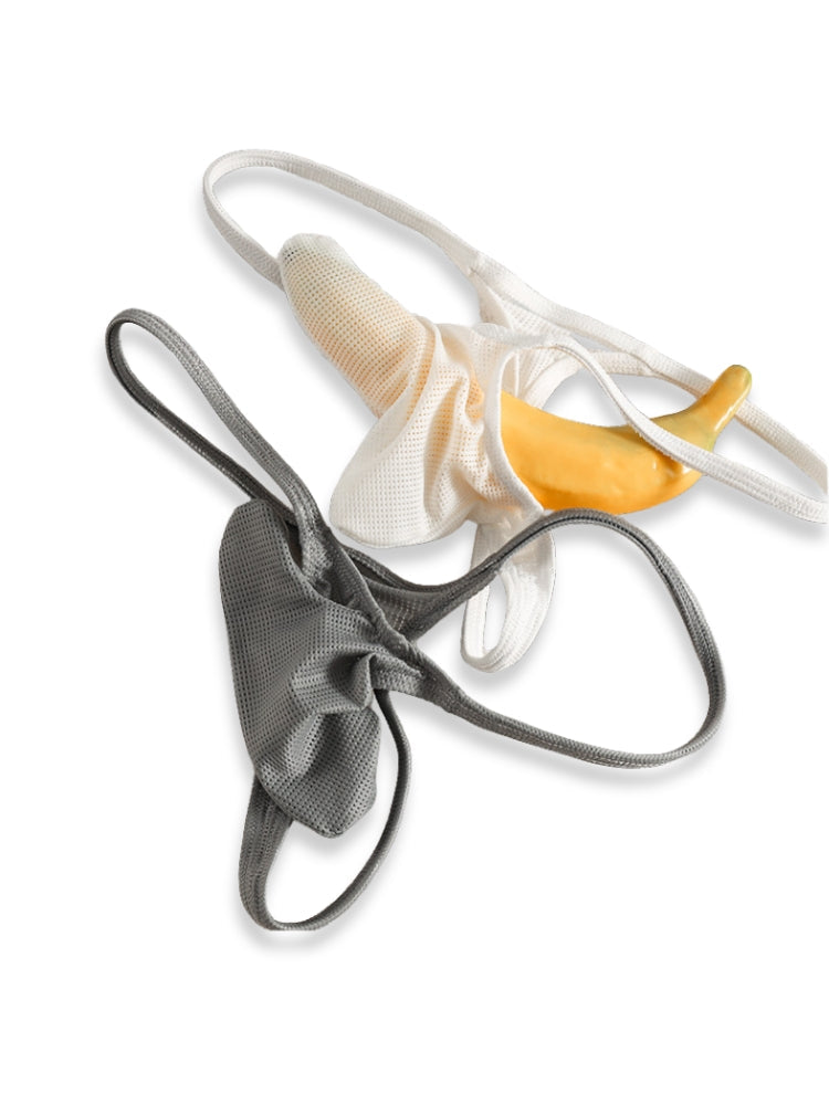 3 Pack Men's Breathable Mesh Sexy Ice Silk Strings