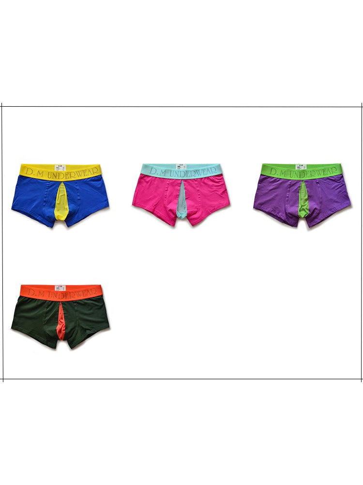 2 Pack Men's Mesh Transparent Open-Cut Cotton Mesh Trunks