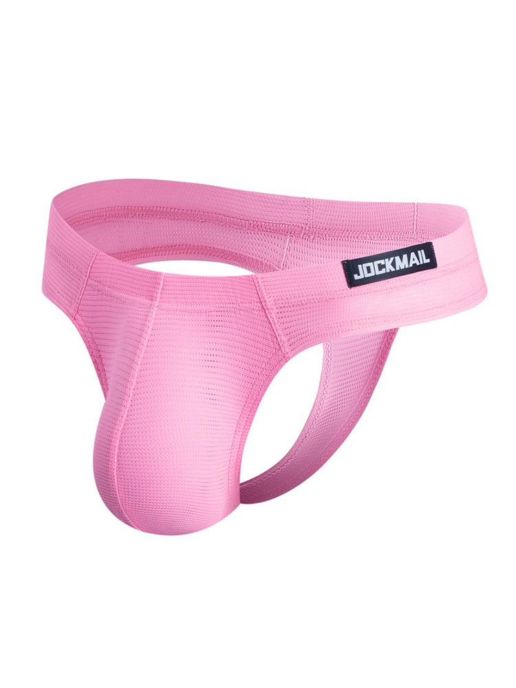 Men's Simple Breathable Mesh Pouch Thong & Strings