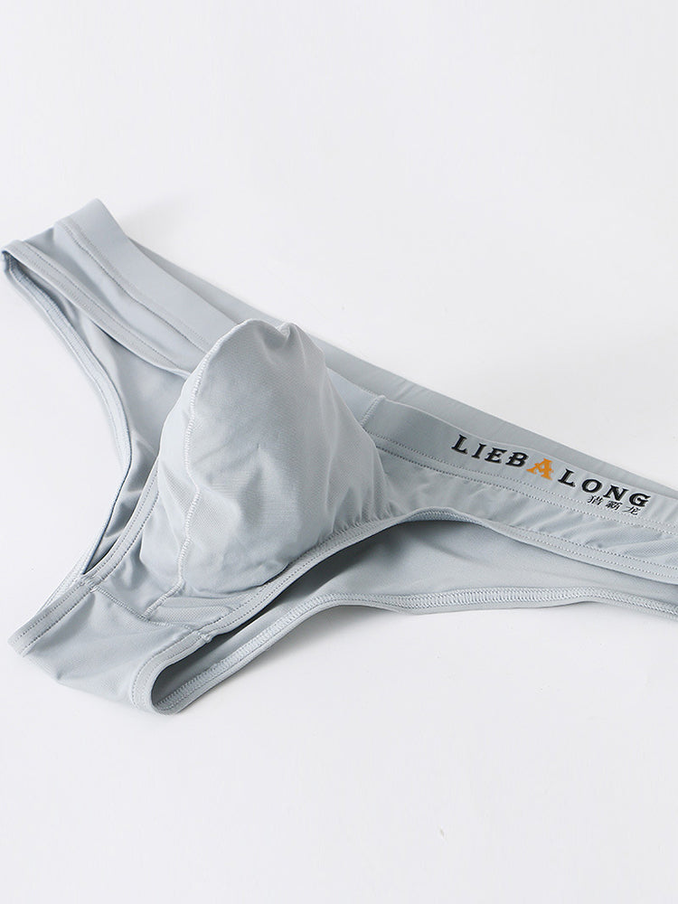 4 Pack Men's Ice Silk Low-Rise Big Pouch Sexy Comfortable Bikini