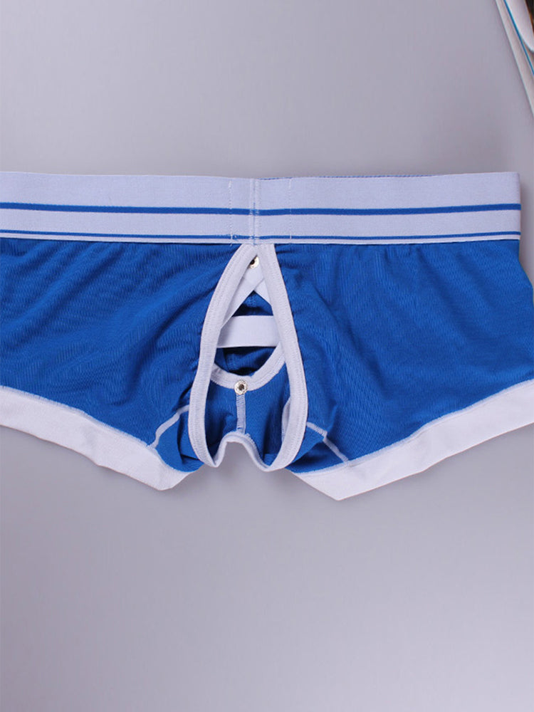 2 Pack Men's Large Pouch Back Opening Sexy Trunks