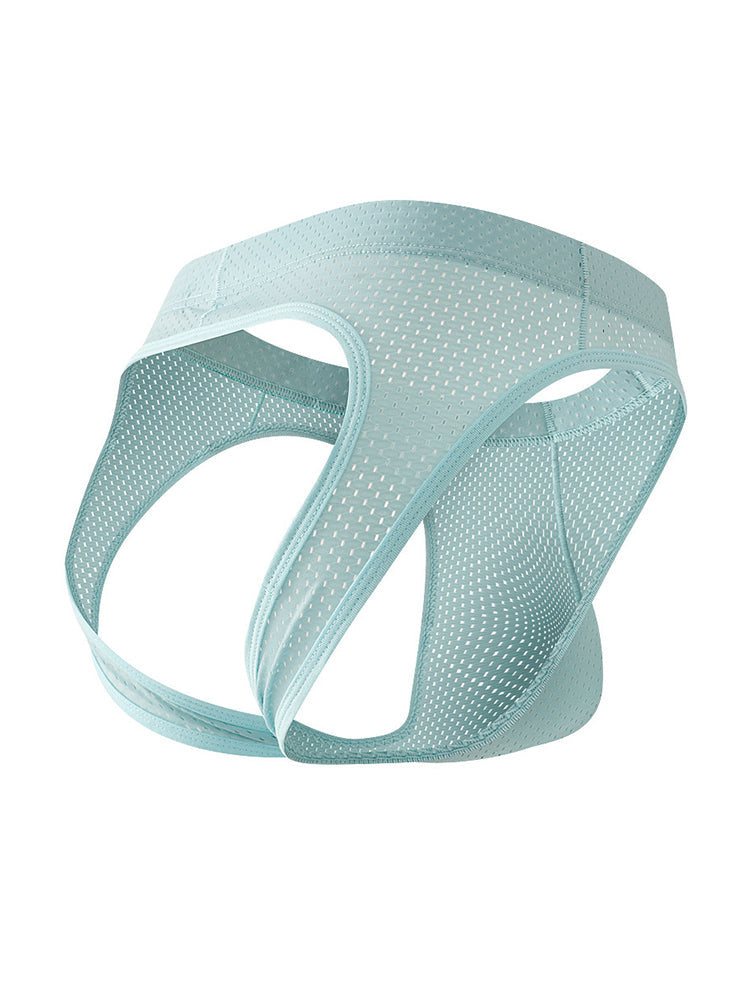 3 Pack Men's Sexy Mesh Transparent Big Pouch Jockstrap