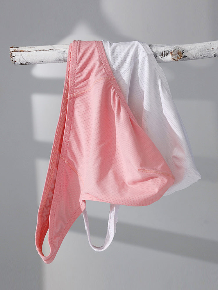 3 Pack Men's Low-Rise Performance Thong - Breathable Mesh & Smooth Fabric