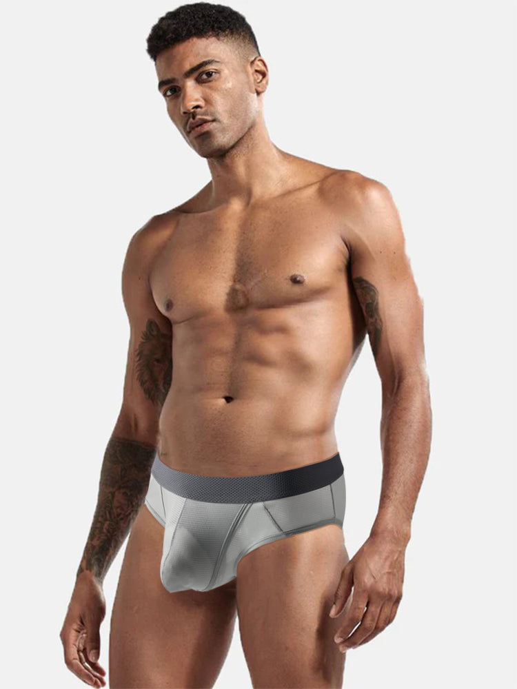 3 Pack Men's Low-Rise Mesh Briefs with Breathable Support & Convenience Fly