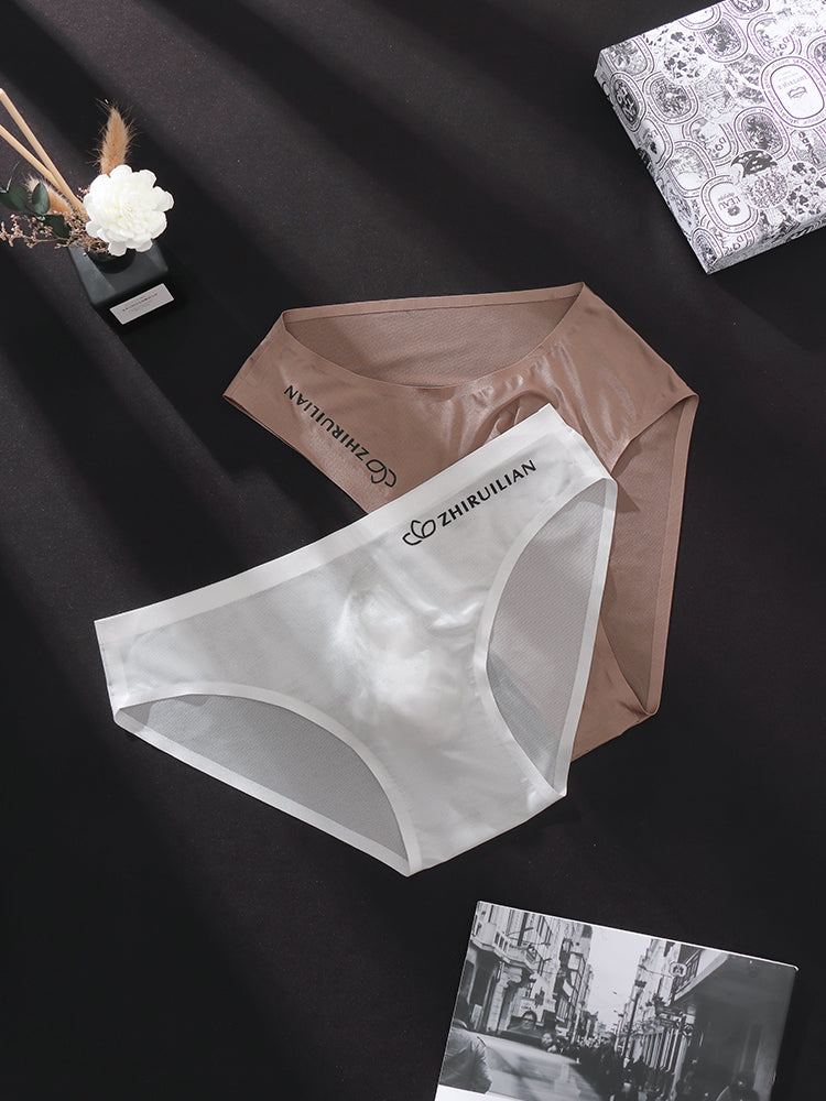 3 Pack Men's Ultra-Thin Seamless Ice Silk Cool-Touch Briefs